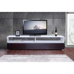 Venezia Brown Oak/ White Three drawer TV Stand  