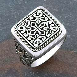 Sterling Silver Cawi Motif Ring (Indonesia)  