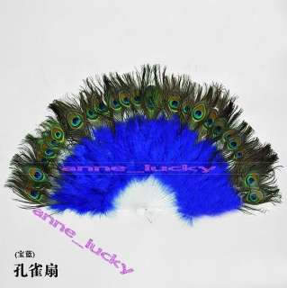 New Belly Dance Costume Peacock Feather Fan 10 colours choose HOT