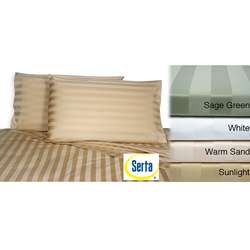 Serta Egyptian Cotton 600 Thread Count Damask King Sheet Set with 