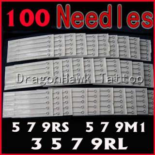100 PCS tattoo disposable needles 3/5/7/9RL 5/7/9RS HN3  
