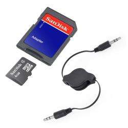   MicroSD Memory Card with SD Adapter and AUX Cable  