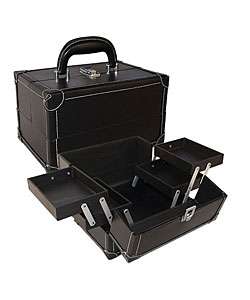 Black Makeup Train Case with Trays  