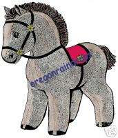 Pony Stuffed Animal & Saddle Pattern 16 x 18 Vintage  