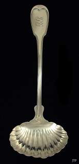 RARE c1850 SOUTHERN AMERICAN COIN SILVER SOUP LADLE  