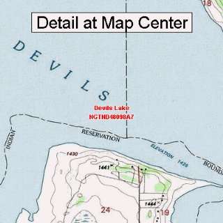 USGS Topographic Quadrangle Map   Devils Lake, North Dakota (Folded 