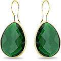 22k Goldplated Silver 42ct TGW Created Hydro Emerald Earrings 