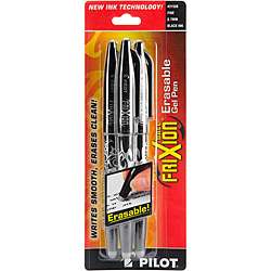 Pilot Pen Frixion Ball Erasable Black Gel Pens (Pack of 3)   