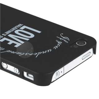 2pcs New White Black Love Heart Hard Case Cover For iPhone 4G 4S 