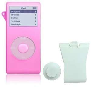  Apple iPod NANO 2gb/4gb Pink Silicone Skin Case + Belt Clip **PINK 