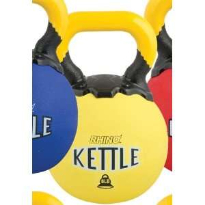 Champion Sports 8 lb Rhino Rubber Coated Kettlebell   Yellow  