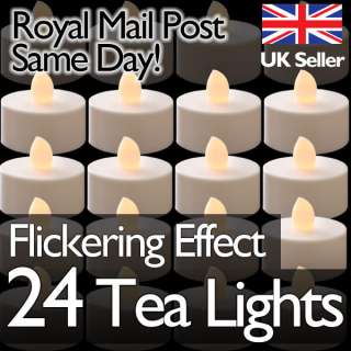 24 x LED Flickering Battery Operated Tea Light Candles  