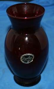 Anchor Hocking Royal Ruby Flower Vase Glassware  