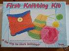 LEARN TO KNIT WITH FIRST KNITTING KIT FOR PURSE, PHONE HOLDER, HAIR 