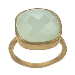 Goldtone Sterling Silver Chalcedony Ring  