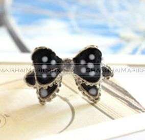   Fashion Sweet Cute Bowknot Bow Ring Black Blue Pink New FARING035