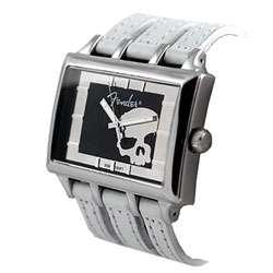 Fender Mens White Gothic Silver Skull Watch  