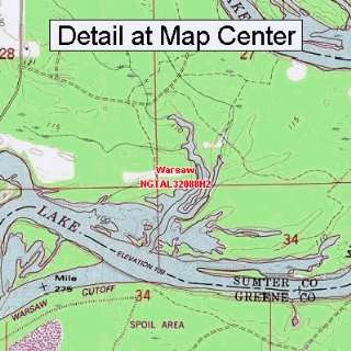  USGS Topographic Quadrangle Map   Warsaw, Alabama (Folded 