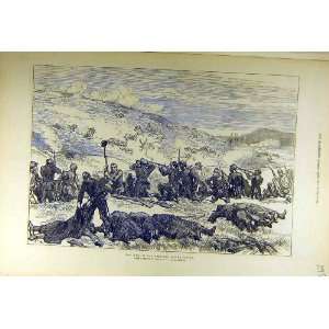   War Trenches Plevna Battlefield Old Print Military