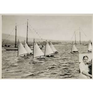   Race Boat Edgar Behr Print   Original Halftone Print