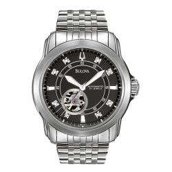 Bulova Mens BVA Series Stainless Steel Automatic Diamond Watch 