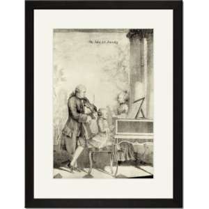  Black Framed/Matted Print 17x23, The Mozart Family