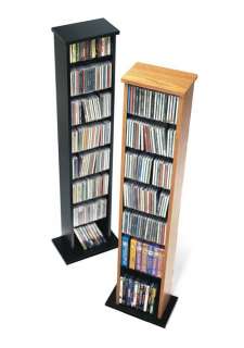 Slim CD DVD Multimedia Storage Tower/Rack Oak & Black  