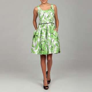 Ceces New York Womens Celery Green Floral Dress  