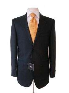 NWT Benjamin 150s Navy 3 Piece Suit 44R & Brioni Tie  