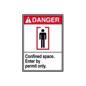 DANGER Labels CONFINED SPACE ENTER BY PERMIT ONLY (W/GRAPHIC) Adhesive 