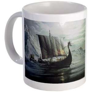 Viking Ship Art Mug by  