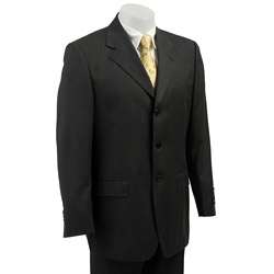 Carlo Palazzi Mens Grey Herringbone Wool Suit  