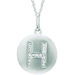 Sterling Silver Diamond H Necklace  