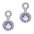 Glitzy Rocks 18k Amethyst and CZ Circle Dangle Earrings 