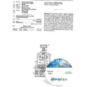    NEW Patent CD for PRESSURE REGULATING VALVES 