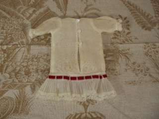 Antique Original French Cotton batiste Dress Small 10 11 Jumeau 