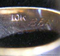 Vintage BPOE 10k Gold Ring w 3 D Elks Head & Enamel Clock on Blue 