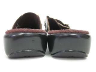 CLARKS Leather Brown Slides Mules Sz 7.5 In Box  