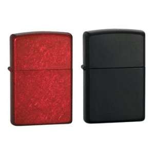 Zippo Lighter Set   Candy Apple Red and Licorice Candy Black Pack of 2