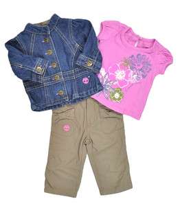 Timberland Infant Girls 3Pc Pant Set Size 12M $59.50 .  