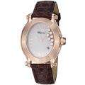 Chopard Womens Happy Sport Oval Rose Gold Leather Watch 