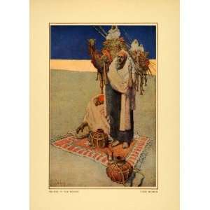  1914 Jules Guerin Prayer Rug Man Praying Desert Camel 