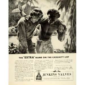  1943 Ad Jenkins Valves Industrial Engineering WWII War 