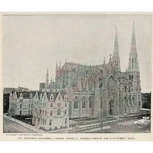 1893 Print St. Patricks Cathedral Church New York City   Original 