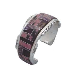  Charoite & Rhodonite Inlay Bracelet Jewelry