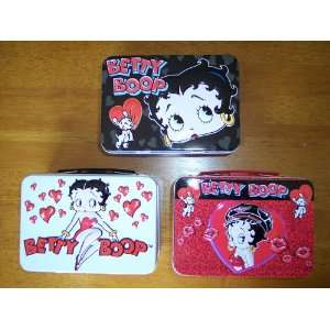  Betty Boop Small Tin Tote/ Set of 3/ Keepsake Tin Box 