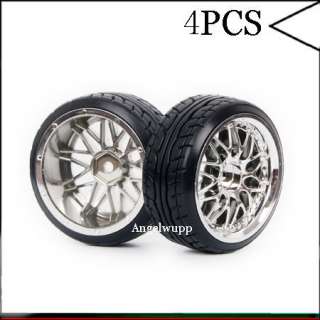 4pcs RC 110 Car On road 26MM 10Y Spoke Wheel Rim & Drift Tyre,Tires 