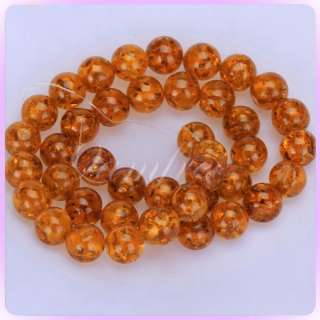 10mm Amber Round Gemstone Loose Beads Strand 15.5 Inch  