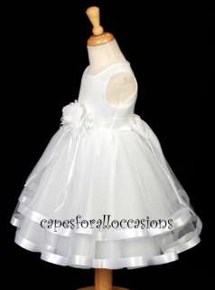 WHITE PRINCESS WEDDING FLOWER GIRL DRESS 12 18M 2 4 6 8  