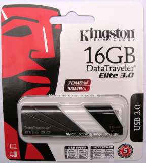 Kingston USB 3.0 DataTraveler Elite DTE30/16GB 70MB/sRead 16GB 16G G 